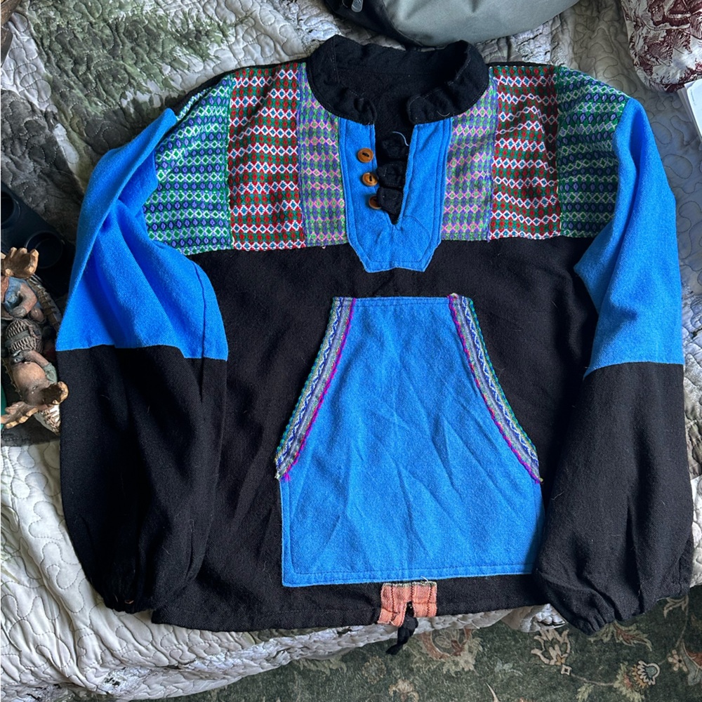 Colorful Funky Patchwork Sweater - image 2